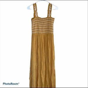 In loom Mustard Yellow Maxi Dress
